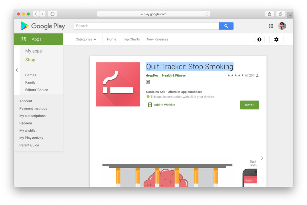 Quit Tracker Stop Smoking app